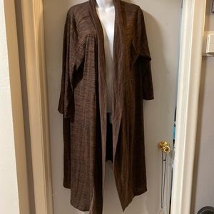 Brown knee length cardigan Closet Full XXL
